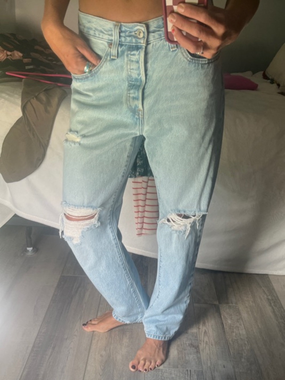 Levi’s 501® Ripped Straight Leg Jeans